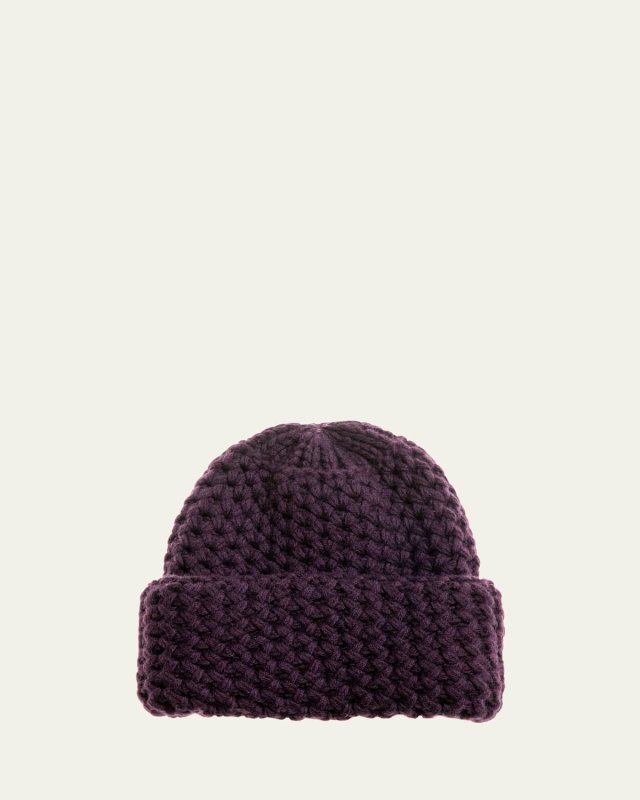 Cashmere Honeycomb Knit Beanie